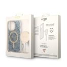 Guess 4G Print MagSafe Apple iPhone 14 Pro hátlap tok, kék + MagSafe töltő