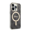 Guess 4G Print MagSafe Apple iPhone 14 Pro hátlap tok, fekete + MagSafe töltő
