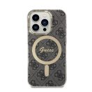 Guess 4G Print MagSafe Apple iPhone 14 Pro hátlap tok, fekete + MagSafe töltő