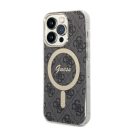 Guess 4G Print MagSafe Apple iPhone 14 Pro hátlap tok, fekete + MagSafe töltő