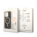 Guess 4G Print MagSafe Apple iPhone 14 Pro hátlap tok, fekete + MagSafe töltő