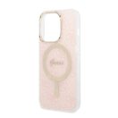 Guess 4G Print MagSafe Apple iPhone 14 Pro hátlap tok, pink + MagSafe töltő