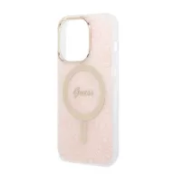   Guess 4G Print MagSafe Apple iPhone 14 Pro hátlap tok, pink + MagSafe töltő
