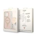 Guess 4G Print MagSafe Apple iPhone 14 Pro hátlap tok, pink + MagSafe töltő