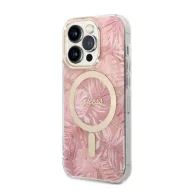   GuessJungle MagSafe Apple iPhone 14 Pro hátlap tok, pink + MagSafe töltő