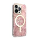GuessJungle MagSafe Apple iPhone 14 Pro hátlap tok, pink + MagSafe töltő