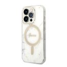 Guess Marble MagSafe Apple iPhone 14 Pro hátlap tok, fehér + MagSafe töltő
