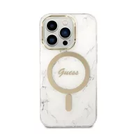   Guess Marble MagSafe Apple iPhone 14 Pro hátlap tok, fehér + MagSafe töltő