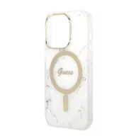   Guess Marble MagSafe Apple iPhone 14 Pro hátlap tok, fehér + MagSafe töltő