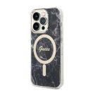 Guess Marble MagSafe Apple iPhone 14 Pro hátlap tok, fekete + MagSafe töltő