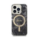 Guess Marble MagSafe Apple iPhone 14 Pro hátlap tok, fekete + MagSafe töltő