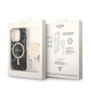 Guess Marble MagSafe Apple iPhone 14 Pro hátlap tok, fekete + MagSafe töltő