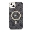 Guess 4G Print MagSafe Apple iPhone 14 Plus hátlap tok, fekete + MagSafe töltő