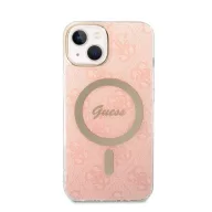   Guess 4G Print MagSafe Apple iPhone 14 Plus hátlap tok, pink + MagSafe töltő