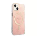 Guess 4G Print MagSafe Apple iPhone 14 Plus hátlap tok, pink + MagSafe töltő
