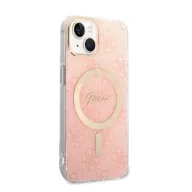   Guess 4G Print MagSafe Apple iPhone 14 Plus hátlap tok, pink + MagSafe töltő