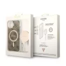 Guess 4G Print MagSafe Apple iPhone 14 Plus hátlap tok, barna + MagSafe töltő