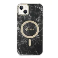   Guess Marble MagSafe Apple iPhone 14 Plus hátlap tok, fekete+ MagSafe töltő