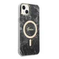   Guess Marble MagSafe Apple iPhone 14 Plus hátlap tok, fekete+ MagSafe töltő