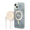 Guess 4G Print MagSafe Apple iPhone 14 hátlap tok, kék+ MagSafe töltő