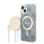 Guess 4G Print MagSafe Apple iPhone 14 hátlap tok, kék+ MagSafe töltő