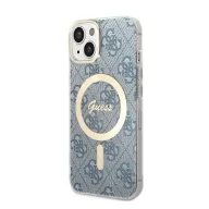   Guess 4G Print MagSafe Apple iPhone 14 hátlap tok, kék+ MagSafe töltő