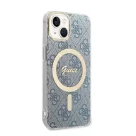   Guess 4G Print MagSafe Apple iPhone 14 hátlap tok, kék+ MagSafe töltő