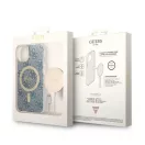 Guess 4G Print MagSafe Apple iPhone 14 hátlap tok, kék+ MagSafe töltő