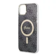   Guess 4G Print MagSafe Apple iPhone 14 hátlap tok, fekete+ MagSafe töltő