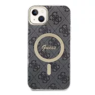   Guess 4G Print MagSafe Apple iPhone 14 hátlap tok, fekete+ MagSafe töltő