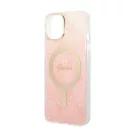 Guess 4G Print MagSafe Apple iPhone 14 hátlap tok, pink+ MagSafe töltő