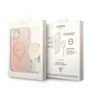 Guess 4G Print MagSafe Apple iPhone 14 hátlap tok, pink+ MagSafe töltő