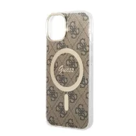   Guess 4G Print MagSafe Apple iPhone 14 hátlap tok, barna+ MagSafe töltő