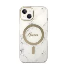 Guess Marble MagSafe Apple iPhone 14 hátlap tok fehér + MagSafe töltő