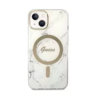   Guess Marble MagSafe Apple iPhone 14 hátlap tok fehér + MagSafe töltő