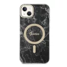 Guess Marble MagSafe Apple iPhone 14 hátlap tok, fekete + MagSafe töltő