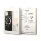 Guess Marble MagSafe Apple iPhone 14 hátlap tok, fekete + MagSafe töltő
