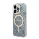 Guess 4G Print MagSafe Apple iPhone 14 Pro Max hátlap tok, kék + MagSafe töltő