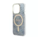 Guess 4G Print MagSafe Apple iPhone 14 Pro Max hátlap tok, kék + MagSafe töltő