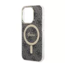 Guess 4G Print MagSafe Apple iPhone 14 Pro Max hátlap tok, fekete+ MagSafe töltő