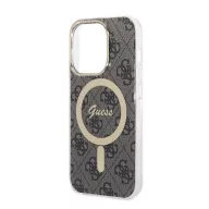   Guess 4G Print MagSafe Apple iPhone 14 Pro Max hátlap tok, fekete+ MagSafe töltő