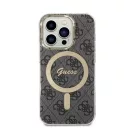 Guess 4G Print MagSafe Apple iPhone 14 Pro Max hátlap tok, fekete+ MagSafe töltő