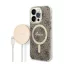 Guess 4G Print MagSafe Apple iPhone 14 Pro Max hátlap tok, barna + MagSafe töltő