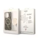 Guess 4G Print MagSafe Apple iPhone 14 Pro Max hátlap tok, barna + MagSafe töltő