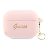   Guess Silicone Charm Heart Apple AirPods Pro 2 tok , rózsaszín