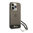 Guess Translucent Pearl Strap Apple iPhone 14 Pro hátlap tok , fekete