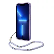   Guess Translucent Pearl Strap Apple iPhone 14 Pro hátlap tok , lila
