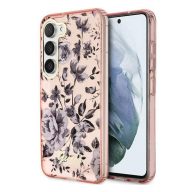   Guess Flower Collection Samsung Galaxy S23+ hátlap tok , rózsaszín