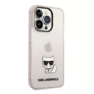   Karl Lagerfeld Transparent Choupette Body Apple iPhone 14 Pro hátlap tok, rózsaszín