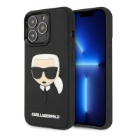   Karl Lagerfeld 3D Rubber Karl's Head Apple iPhone 14 Pro hátlap tok, fekete